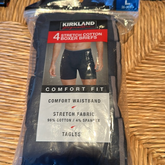 Kirkland Signature Black Stretch Cotton Boxer Briefs - Picture 2 of 3